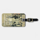 Victoriaanse bruid en bruidegom pasgetrouwd tandem bagagelabel (Voorkant horizontaal)