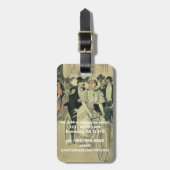 Victoriaanse bruid en bruidegom pasgetrouwd tandem bagagelabel (Voorkant verticaal)