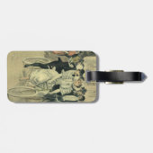 Victoriaanse bruid en bruidegom pasgetrouwd tandem bagagelabel (Achterkant horizontaal)