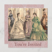 Victoriaanse bruid en bruidsmeisjes kaart (Voorkant / Achterkant)