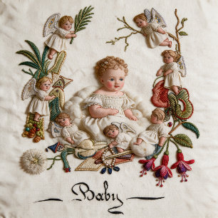 Victoriaanse cherubijnen & bloemen baby body romper