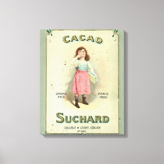 Victoriaanse Chocolade Kus Meisje Suiker Canvas Afdruk (Voorkant)