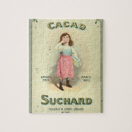 Victoriaanse Chocolade Kus Meisje Suiker Legpuzzel (Verticaal)