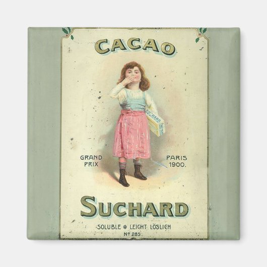 Victoriaanse Chocolade Kus Meisje Suiker Magneet (Voorkant)
