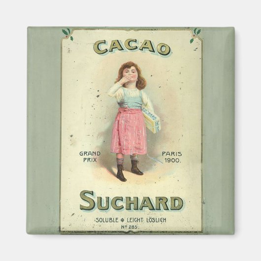Victoriaanse Chocolade Kus Meisje Suiker Magneet (Voorkant)