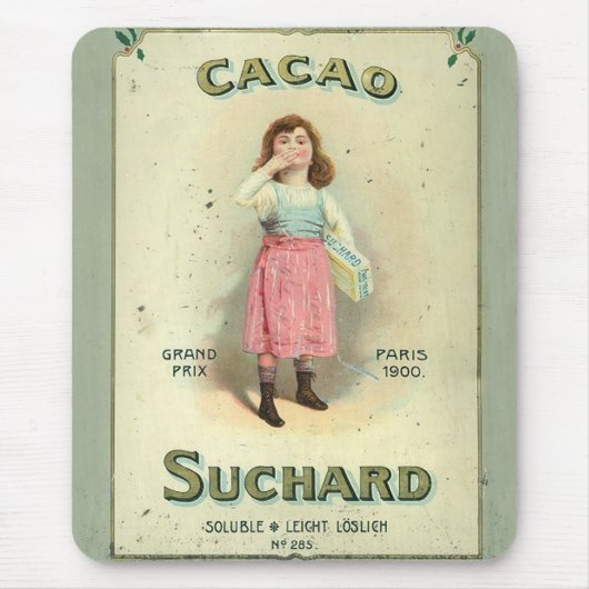 Victoriaanse Chocolade Kus Meisje Suiker Muismat (Voorkant)