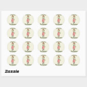 Victoriaanse Chocolade Kus Meisje Suiker Ronde Sticker (Vel)