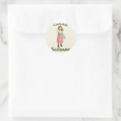 Victoriaanse Chocolade Kus Meisje Suiker Ronde Sticker (Tas)