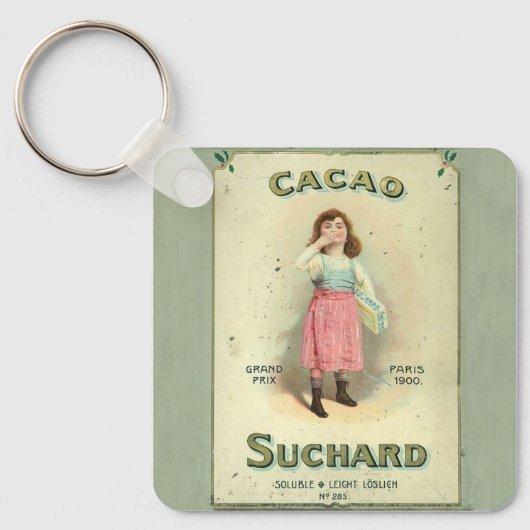 Victoriaanse Chocolade Kus Meisje Suiker Sleutelhanger (Voorkant)