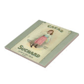 Victoriaanse Chocolade Kus Meisje Suiker Tegeltje (Zijkant)