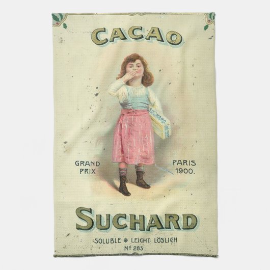 Victoriaanse Chocolade Kus Meisje Suiker Theedoek (Verticaal)