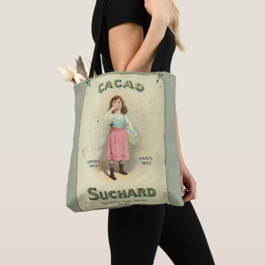 Victoriaanse Chocolade Kus Meisje Suiker Tote Bag (Dichtbij)