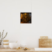 Victoriaanse controlekamer Steampunk canvas wandku Poster (Keuken)