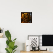 Victoriaanse controlekamer Steampunk canvas wandku Poster (Thuiskantoor)