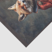 Victoriaanse Cossack Vos in militair uniform Tissuepapier (Detail)