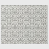 Victoriaanse Damast Bloem Wit Antiek Cadeaupapier (Vlak)