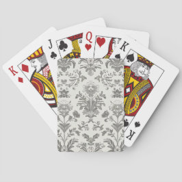 Victoriaanse Damast Bloem Wit Antiek Pokerkaarten