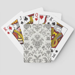 Victoriaanse Damast Bloem Wit Antiek Pokerkaarten