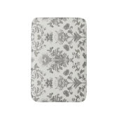 Victoriaanse Damast Bloem Wit Vintage Badmat (Voorkant Verticaal)