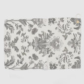Victoriaanse Damast Bloem Wit Vintage Golfhanddoek (Horizontaal)