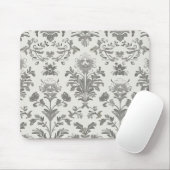 Victoriaanse Damast Bloem Wit Vintage Muismat (Met muis)