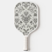 Victoriaanse Damast Bloem Wit Vintage Pickleball Paddle (Achterkant)