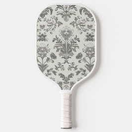 Victoriaanse Damast Bloem Wit Vintage Pickleball Paddle