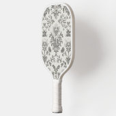 Victoriaanse Damast Bloem Wit Vintage Pickleball Paddle (Links)
