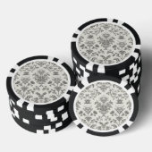 Victoriaanse Damast Bloem Wit Vintage Poker Chips (Opstapeling)