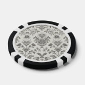 Victoriaanse Damast Bloem Wit Vintage Poker Chips (Enkel)