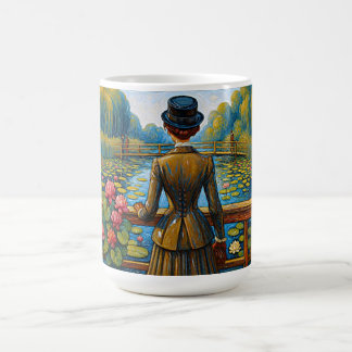 Victoriaanse dame bij het water koffiemok