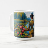 Victoriaanse dame bij het water koffiemok (Voorkant links)