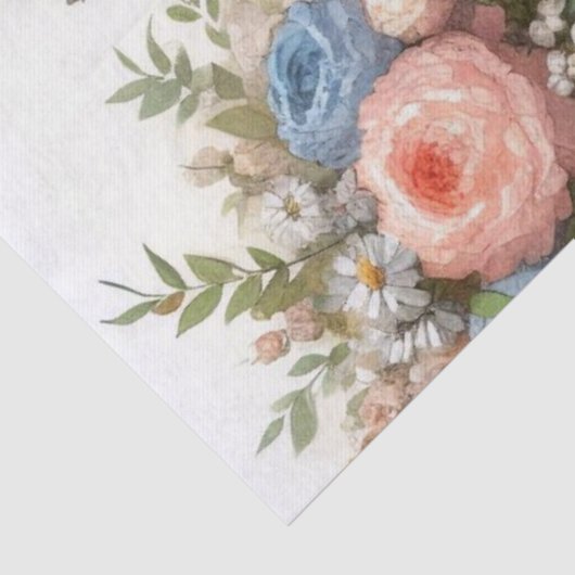 Victoriaanse dame met bloemenhoed theepartij  tissuepapier (Detail)