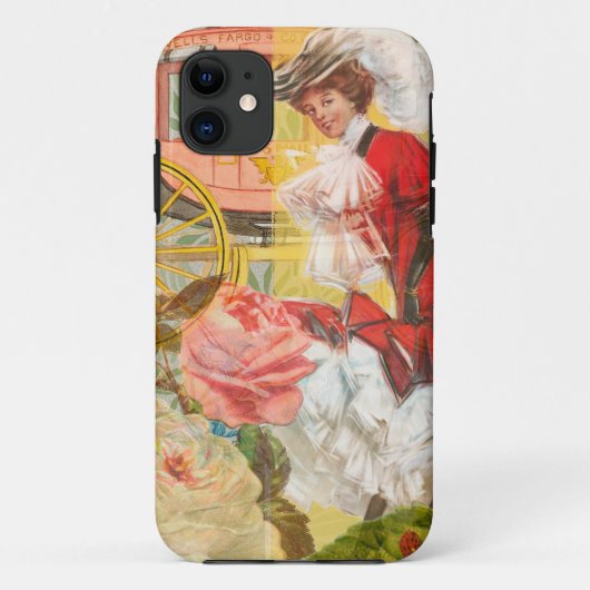 Victoriaanse dame vrouw elegante rijke rode illust Case-Mate iPhone case (Achterkant)
