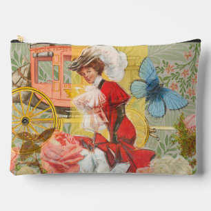Victoriaanse dame vrouw elegante rijke rode illust etui