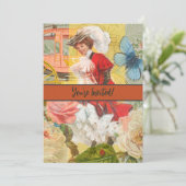 Victoriaanse dame vrouw leuk rijtuig kaart (Staand voorkant)