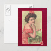 Victoriaanse dame, wordt u mijn Valentijnskaart Feestdagenkaart (Voorkant / Achterkant)