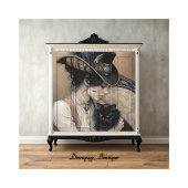 Victoriaanse Dame Zwarte Kat Decoupage Tissuepapier