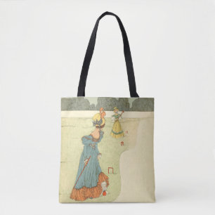 Victoriaanse Dames Croquet Antieke Tuinfeest Tote Bag