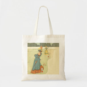 Victoriaanse Dames Croquet Antieke Tuinfeest Tote Bag