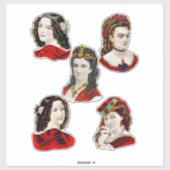 Victoriaanse dames in de Rode Kunst Sticker (Vel)