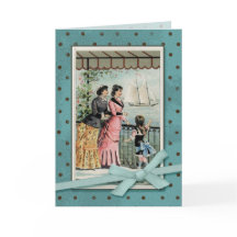 Victoriaanse dames & meisje bij de zee