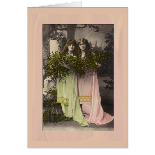 Victoriaanse dames met bloemen op het kerkhof (Voorkant)