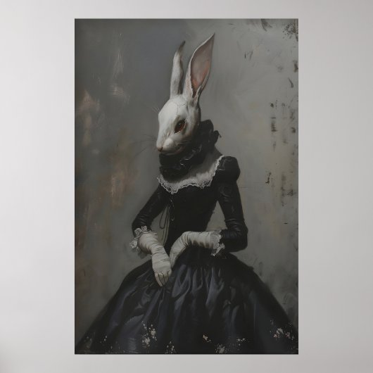 Victoriaanse Dameskonijn Kunst Print, Gotische Oli Poster (Voorkant)