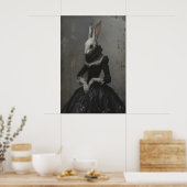 Victoriaanse Dameskonijn Kunst Print, Gotische Oli Poster (Keuken)