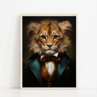 Victoriaanse Dieren Portret, Koninklijke Baby Leeu Poster