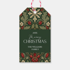 Victoriaanse donkere botanische rode bessen famili cadeaulabel