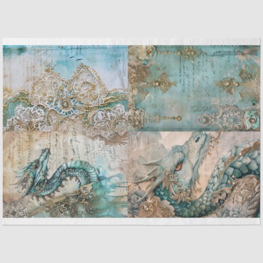 Victoriaanse Draak Serie Ontwerp 7 Tissuepapier (Voorkant)