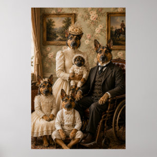 Victoriaanse Duitse Herdersfamilie Portret   Elega Poster