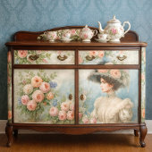 Victoriaanse Elegantie Dame bij High Tea Decoupage Tissuepapier